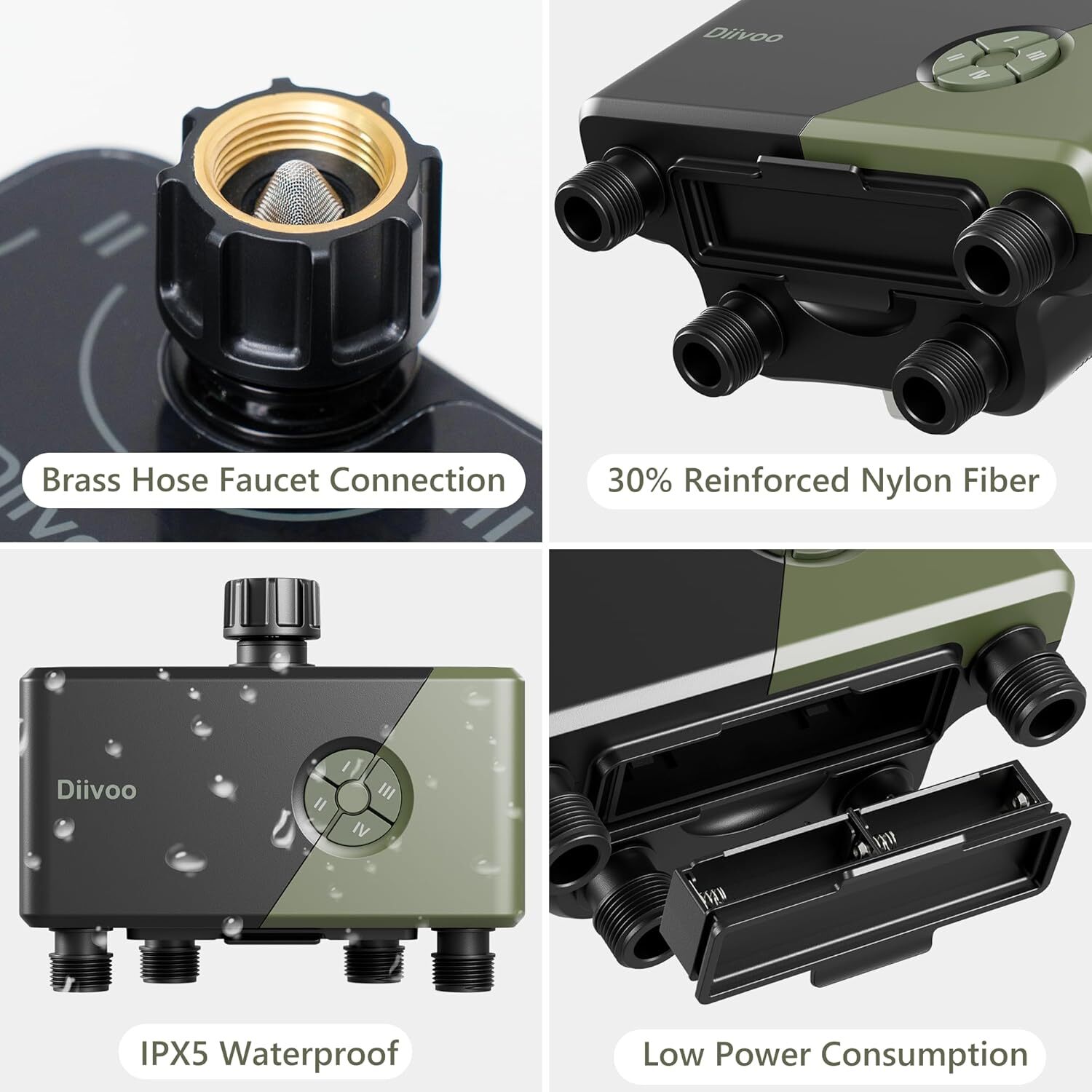 WiFi Water Timer 4 Outlets Smart Sprinkler Garden Watering System for Lawn Yard