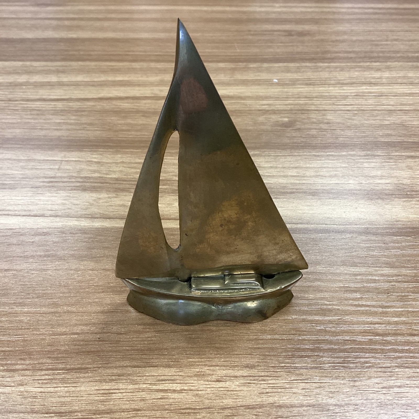 Vintage Decorative Collectible Solid Brass Sail Boat Figurine Sculpture