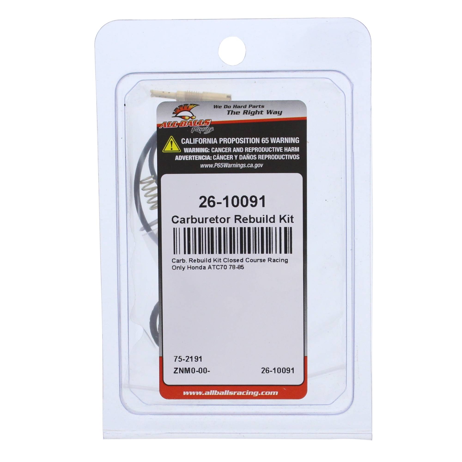 All Balls Carburetor Rebuild Kit (26-10091) for Honda ATC70 78-85