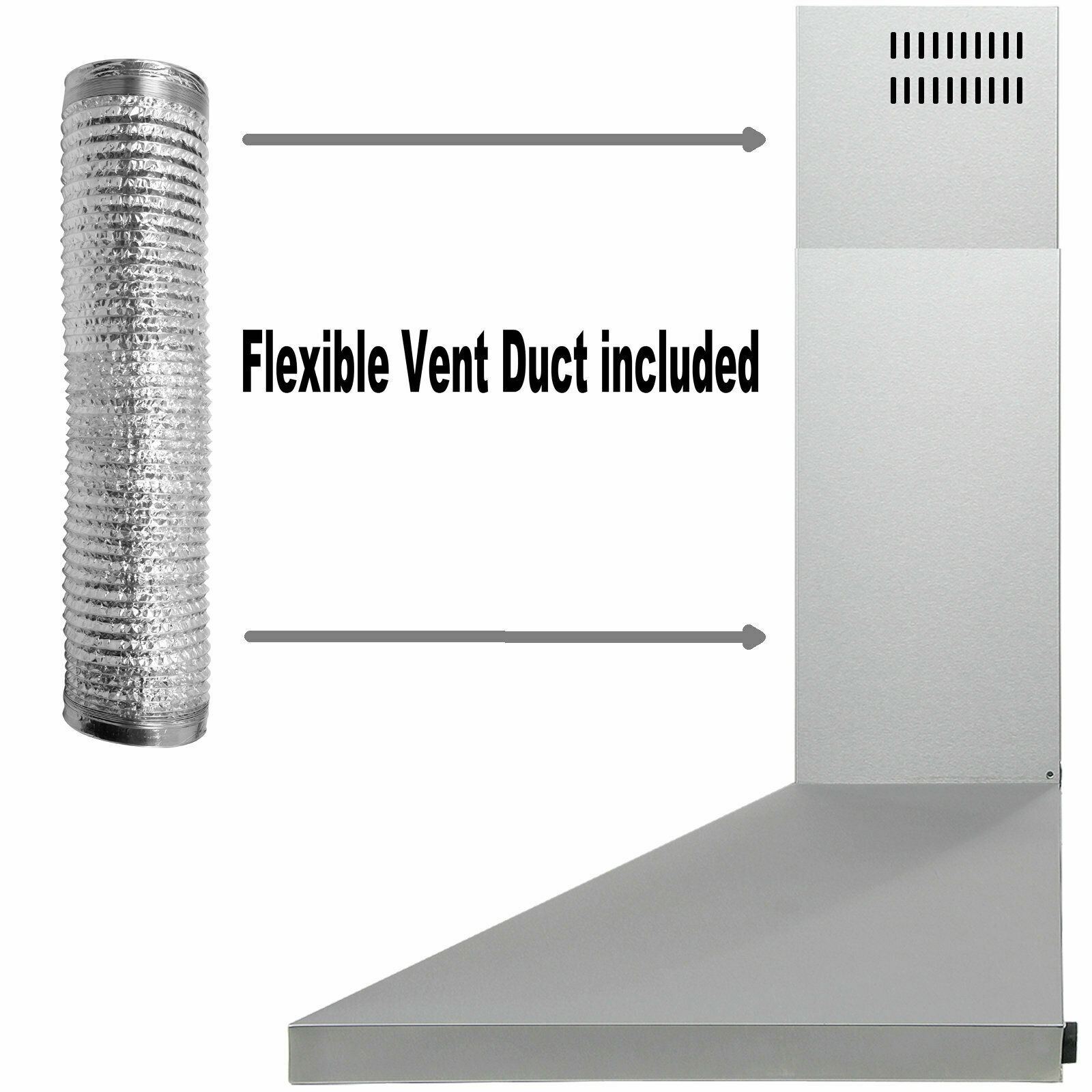 30 Inch Wall Mount Kitchen Hood 450 CFM Range Hood Stove Vented Hood Exhaust Fan