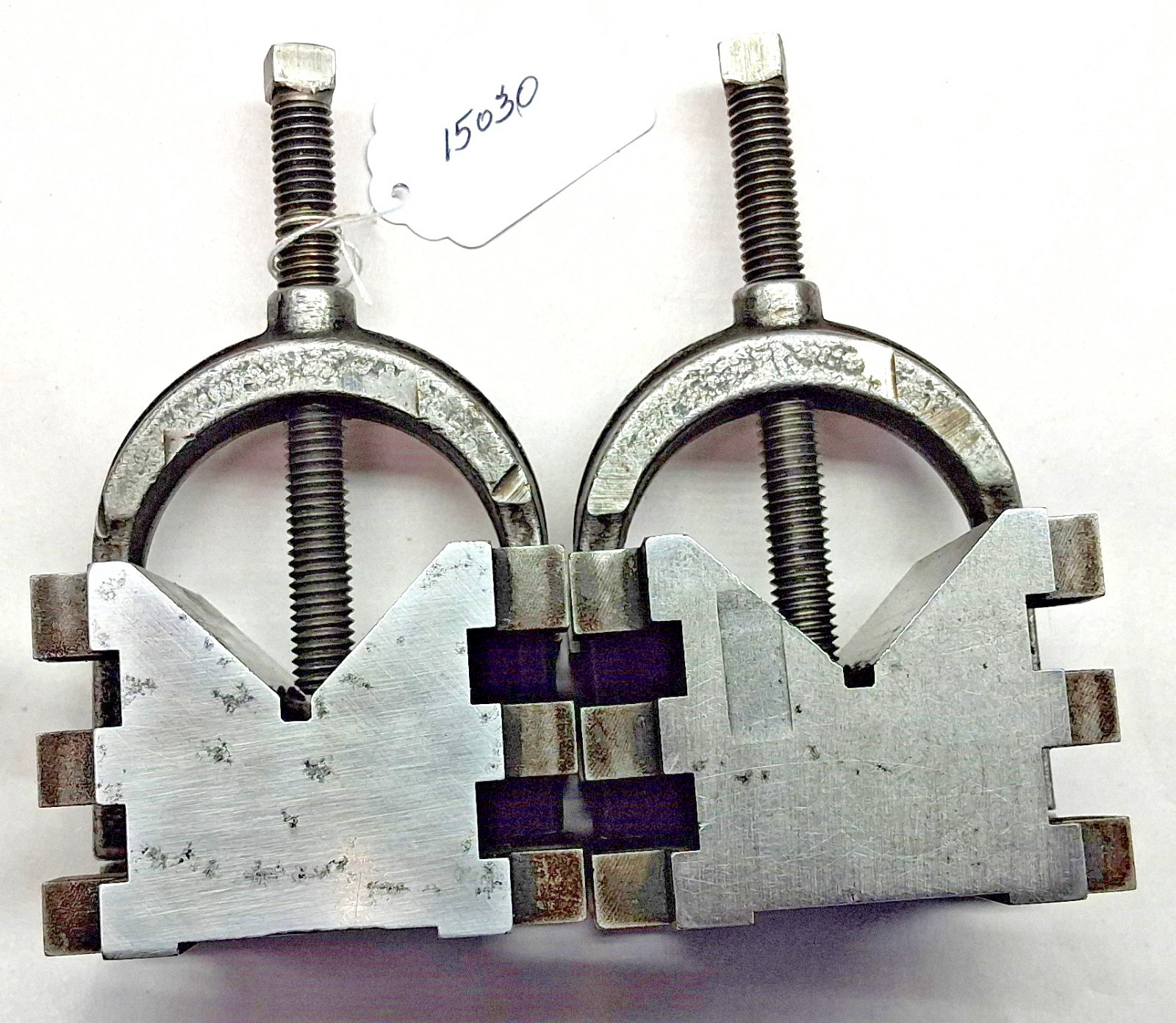 Machinists Set of (2) Brown & Sharpe No.750-B V Blocks w/ Clamps, USA