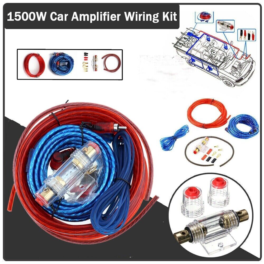 1500W Car Audio Cable Kit Amp Amplifier Install RCA Subwoofer Sub Wiring 8 Gauge