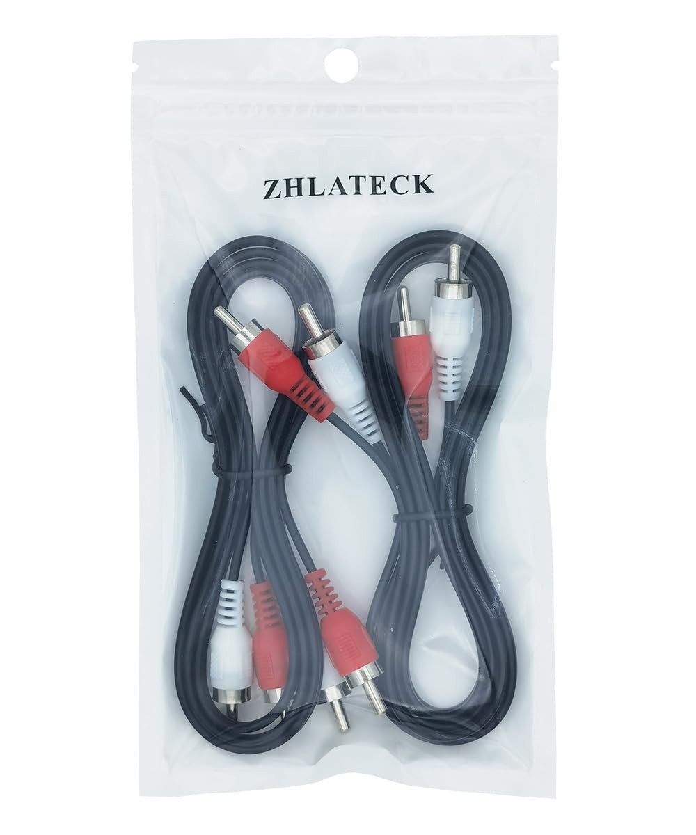 2-Pack 3ft RCA Audio Cable 2RCA Male to Male Stereo Cord for TV Amp