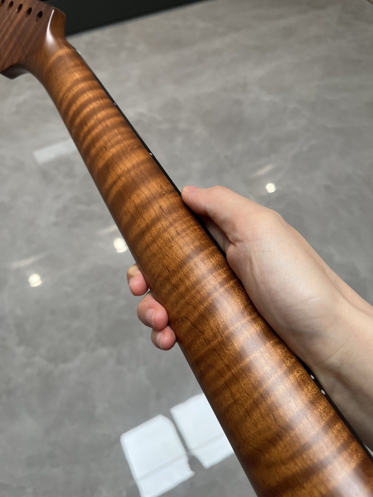 NEW Stainless Jumbo Frets Ebony 22fret Roasted Flame Maple electric guitar neck