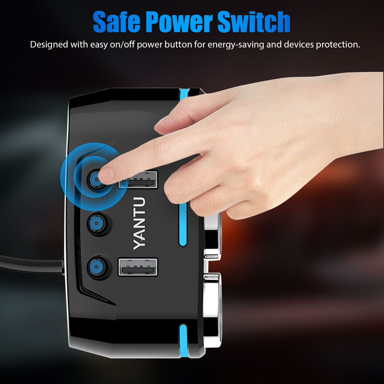 3 Way Multi Car Cigarette Lighter Socket Extension Splitter USB Charger DC 12V