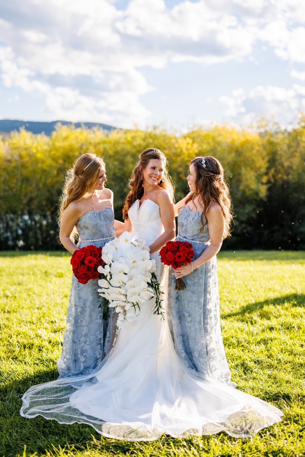 wedding veil chapel length Peter Langer off white with delicate rope trim