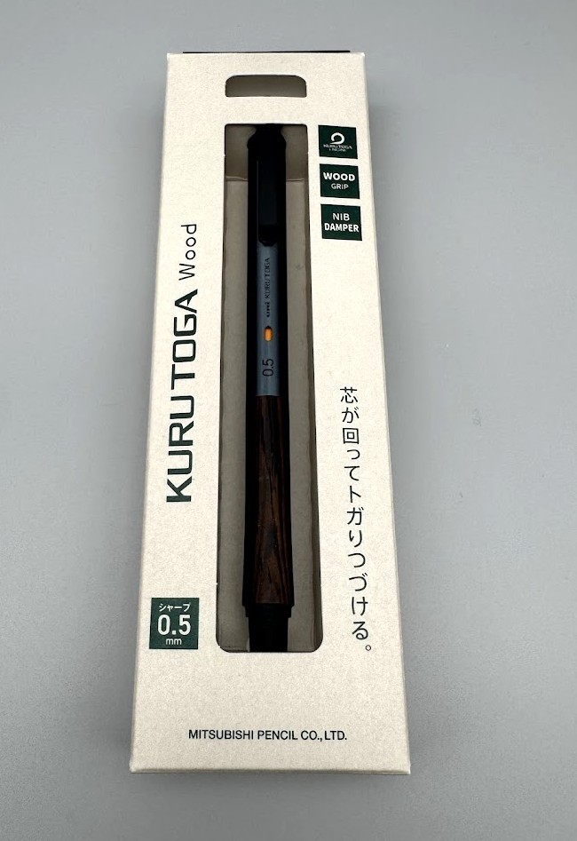 Uni Kuru Toga Wood Mechanical Pencil 0.5mm Steel Gray M5KW1P.23 Mitsubishi JP