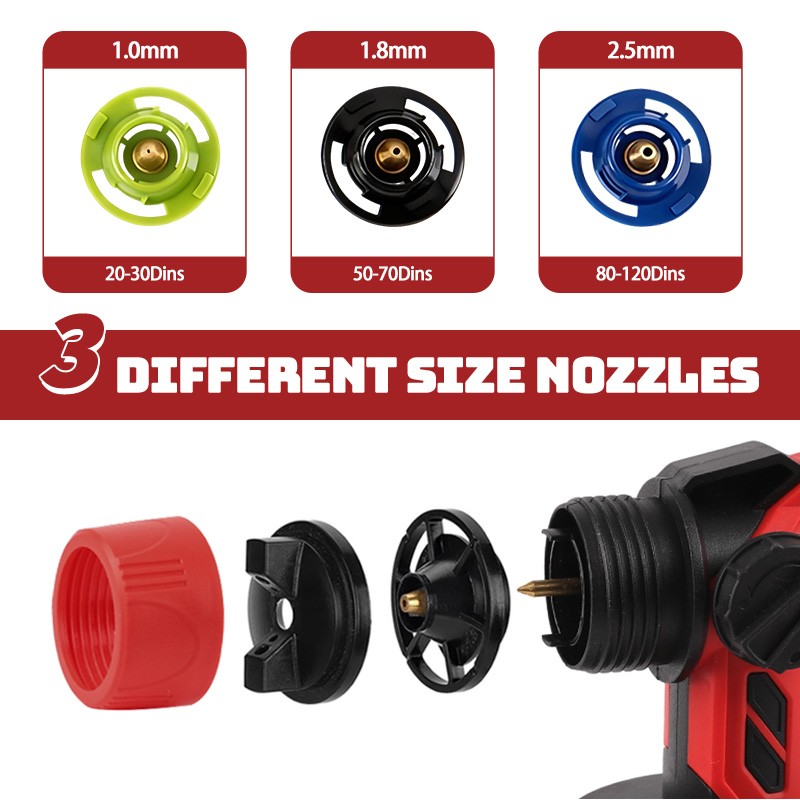 Cordless Paint Sprayer 1000ML HVLP Spray Paint Gun With 2 Batteries For DIY Work