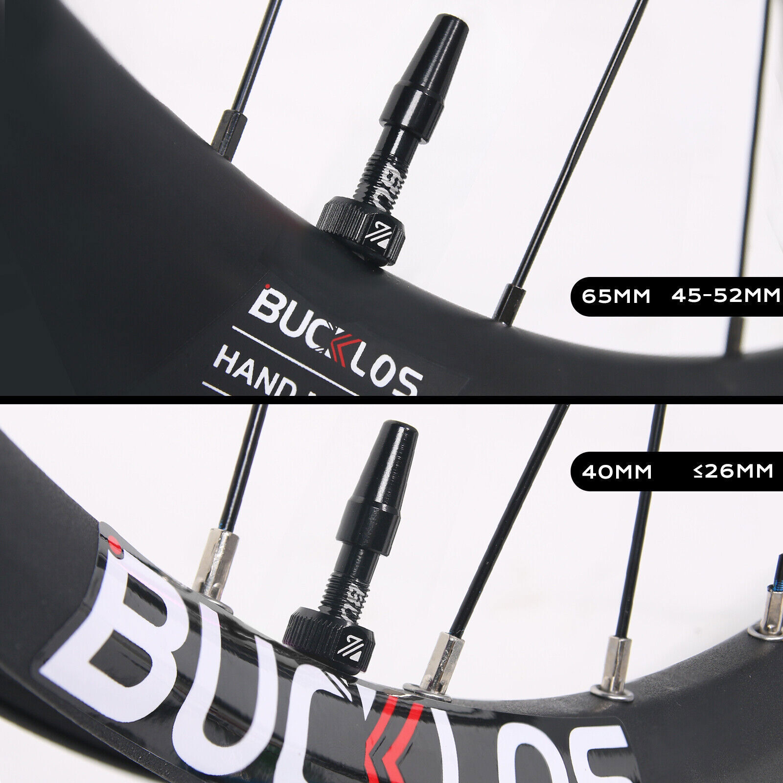 Pair Presta Tubeless Valve Stems 40/44/55/60/65/80/100mm Removable fit MTB Road