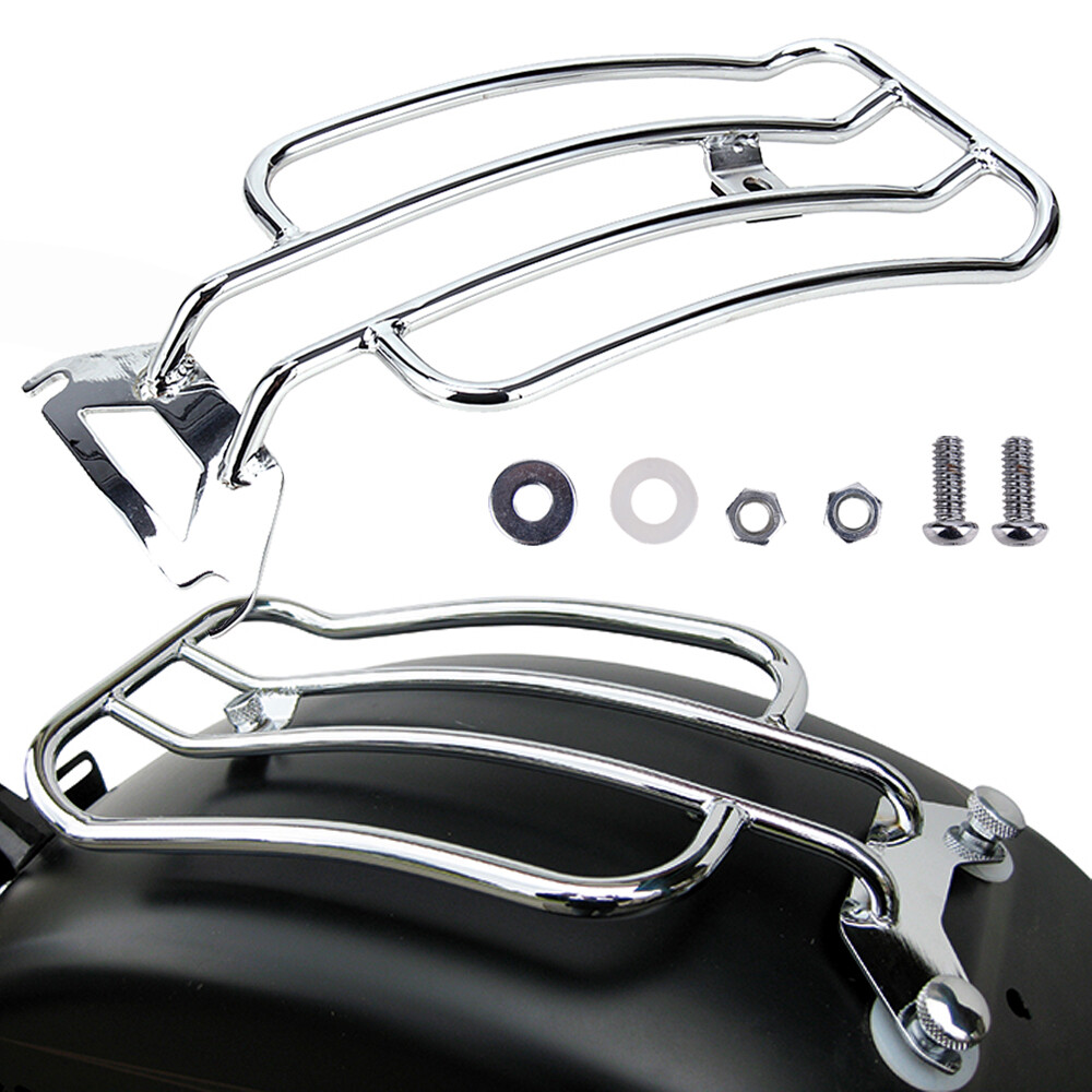 Chrome Rear Solo Seat Luggage Fender Rack For Harley Touring Electra Glide 98-08