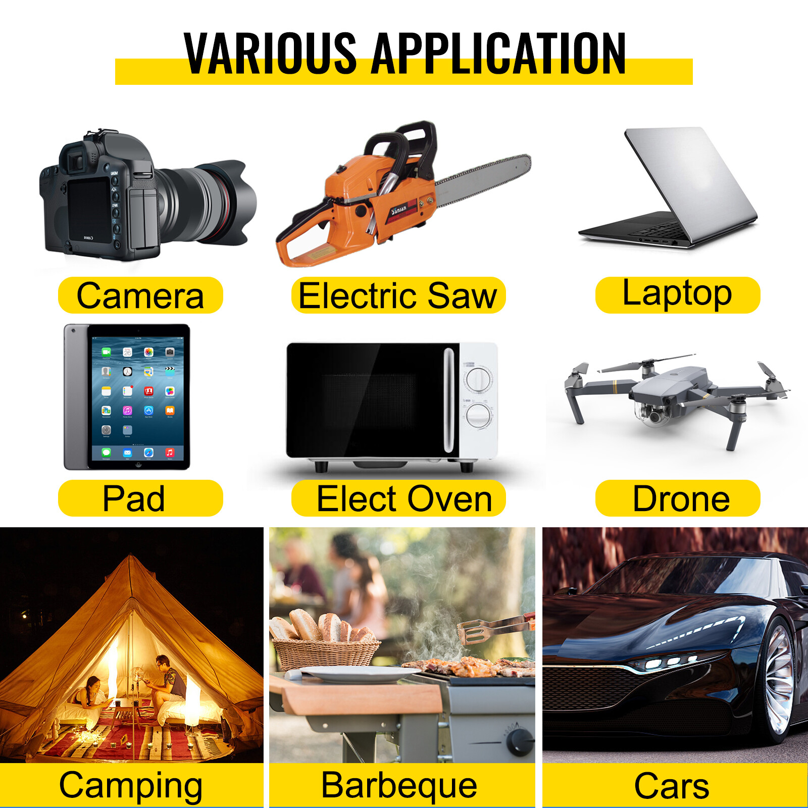 VEVOR 2500W DC 12V To AC120V Car Power Inverter Modified Sine Wave Converter LCD