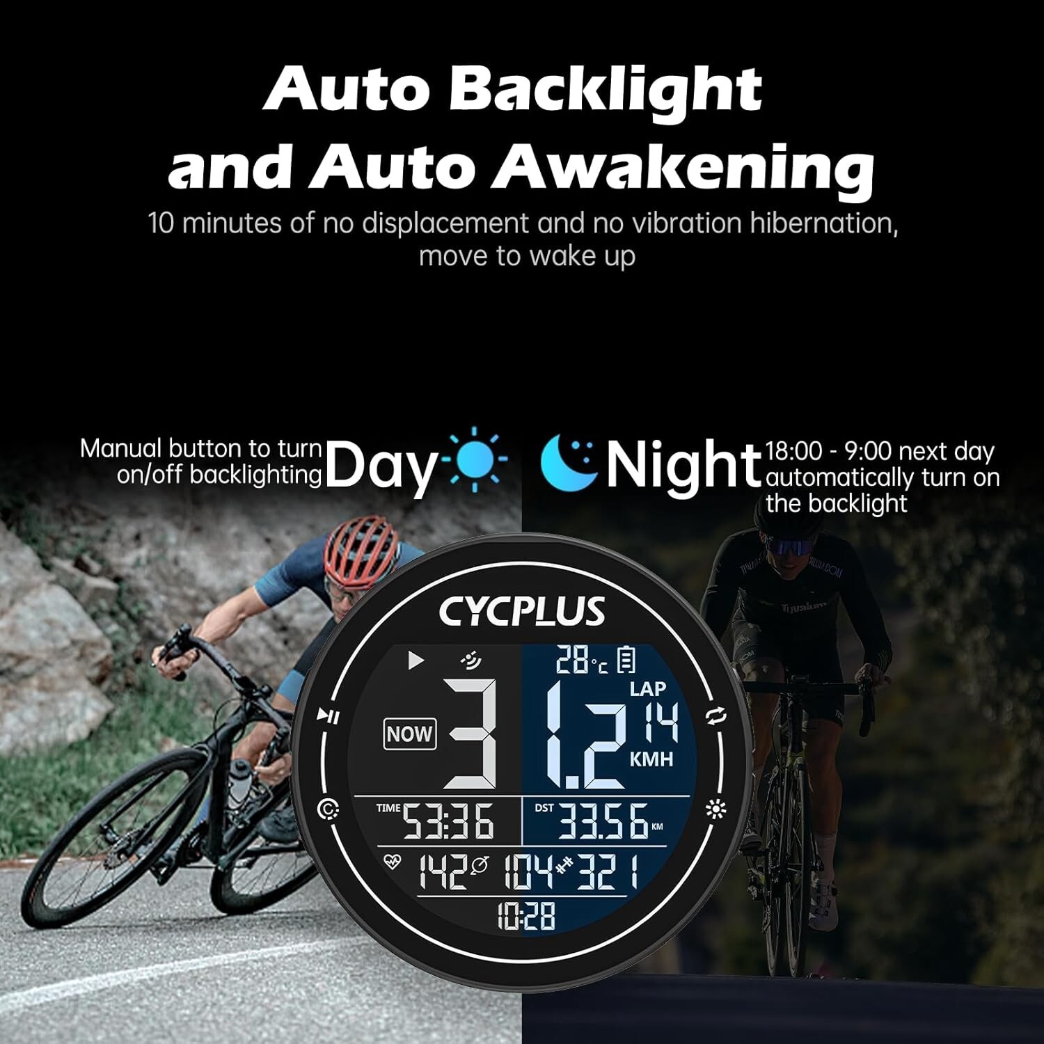 CYCPLUS Wireless GPS Bike Computer, ANT+ Bluetooth Cycling Speedometer Odometer