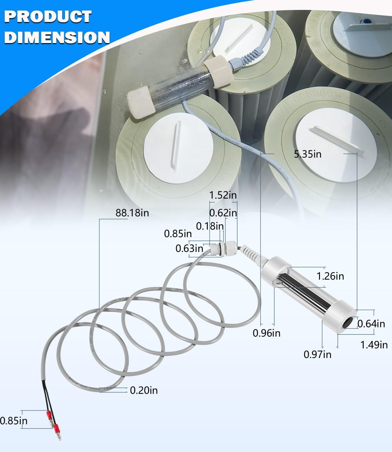 76078 Scepter Salt Cell for Hot Spring ACE Spas 25% Larger Plate Area 1HTWSEP01