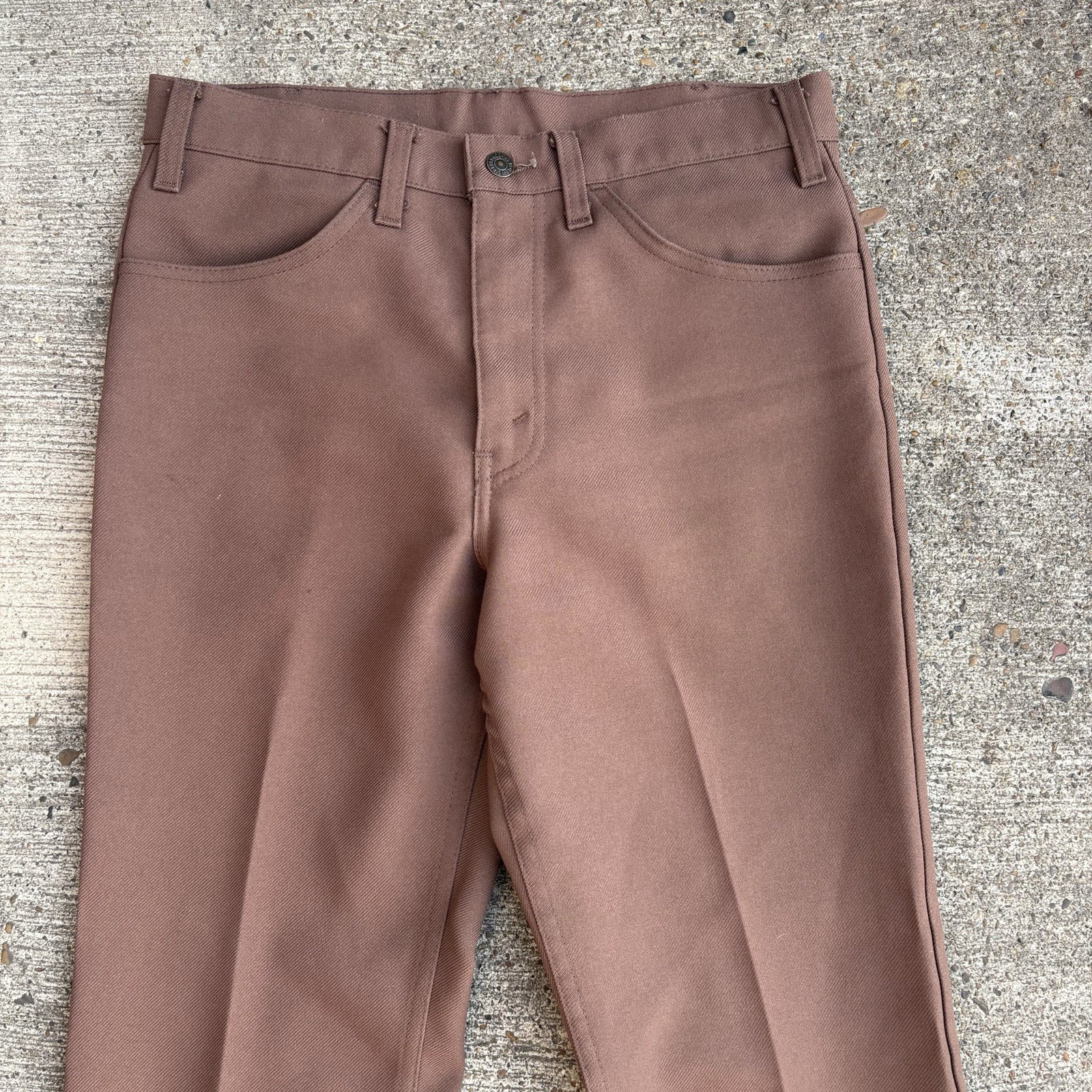 VTG 70s Levi’s Polyester Brown Flared Leg Western Disco Pants Talon USA Hippy