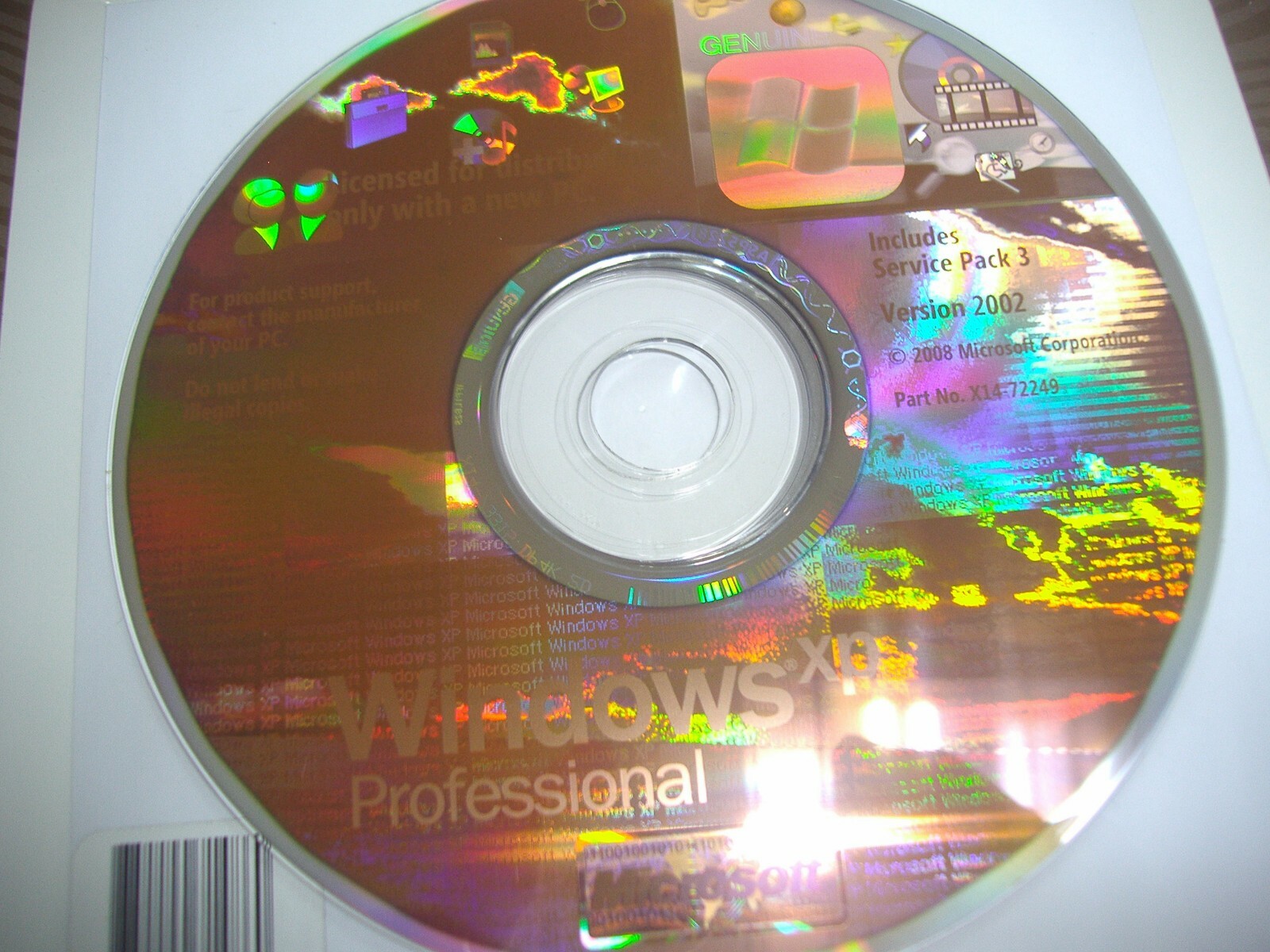 MICROSOFT WINDOWS XP PROFESSIONAL w/SP3 FULL OPERATING SYSTEM MS WIN PRO =NEW=