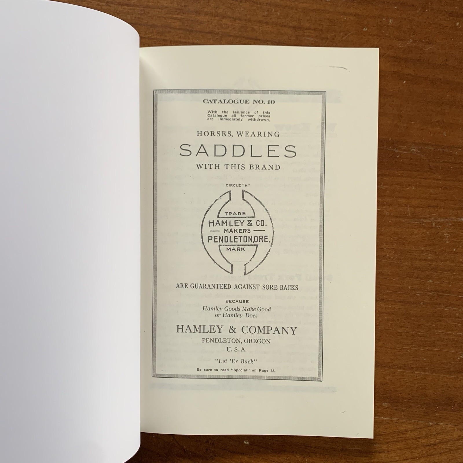 1915 Hamley Saddles Catalog No. 10 / Facsimile