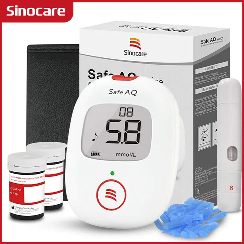 Sinocare Safe AQ Test Strips - 50/100pcs Glucose Testing Strips Only
