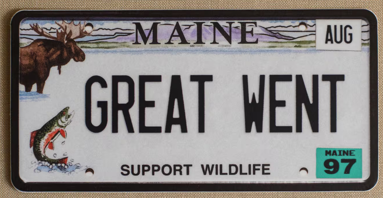 PHISH Maine Great Went 1997 License Plate Sticker *NEW* 5" x 2-1/2"
