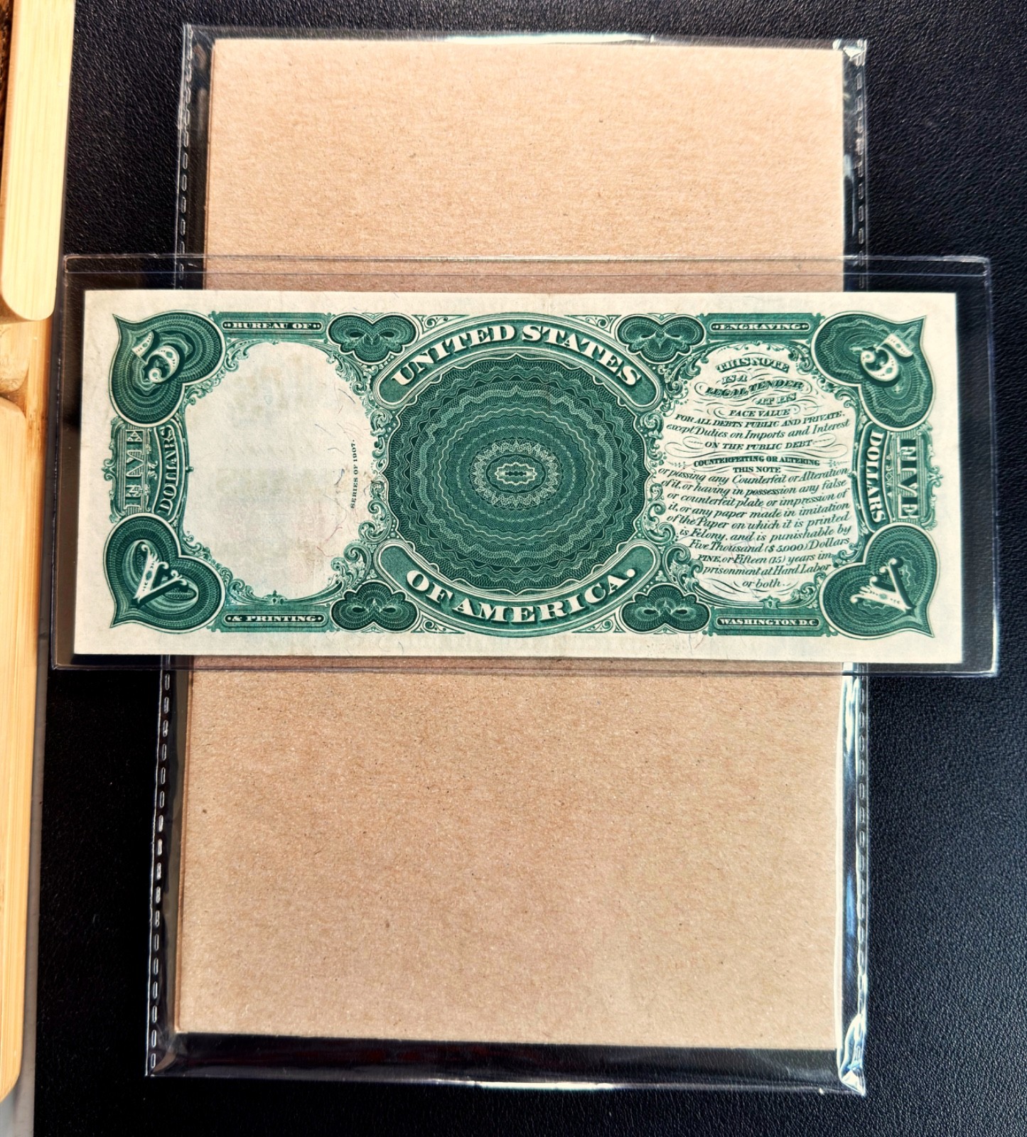 Fr. 90 1907 $5 Legal Tender "WOODCHOPPER" - XF Comment