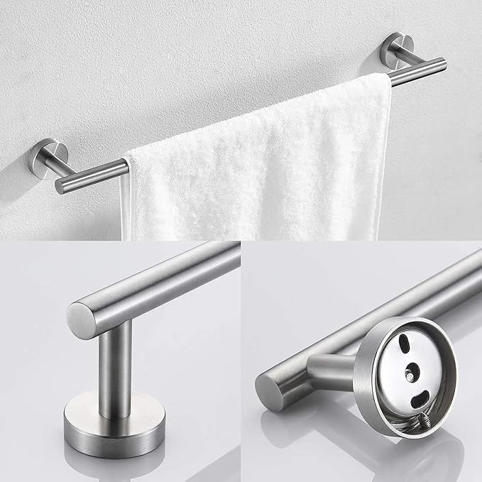 6 Peice Bathroom Hardware Accessories Set Towel Bar Set Stainless steel Silver