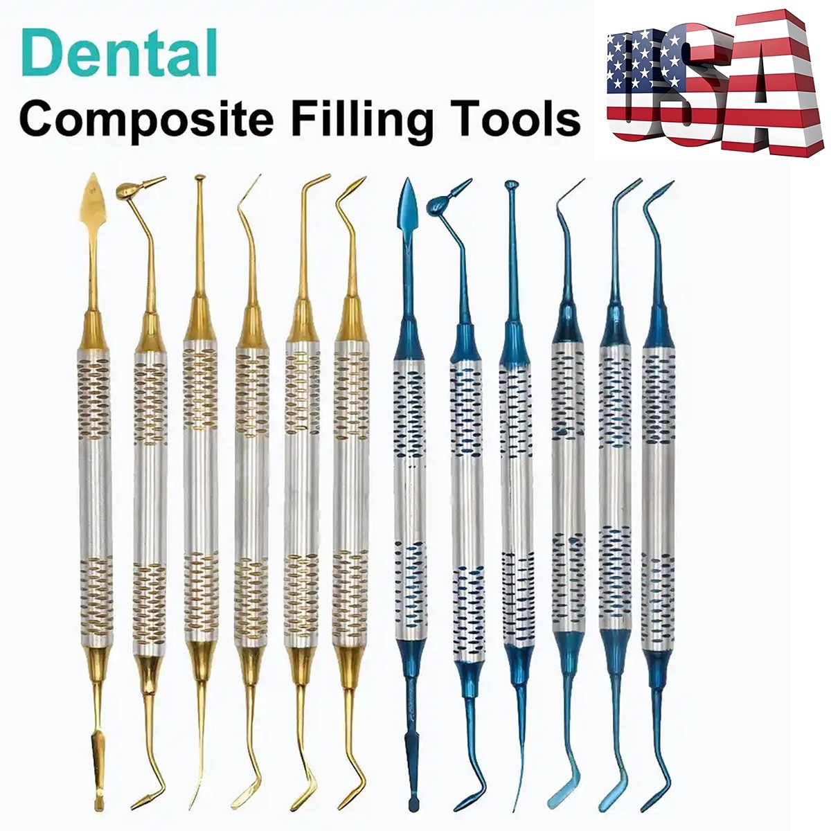 6pcs/set Dental Composite Resin Filling Spatula Repair Restorative Instruments