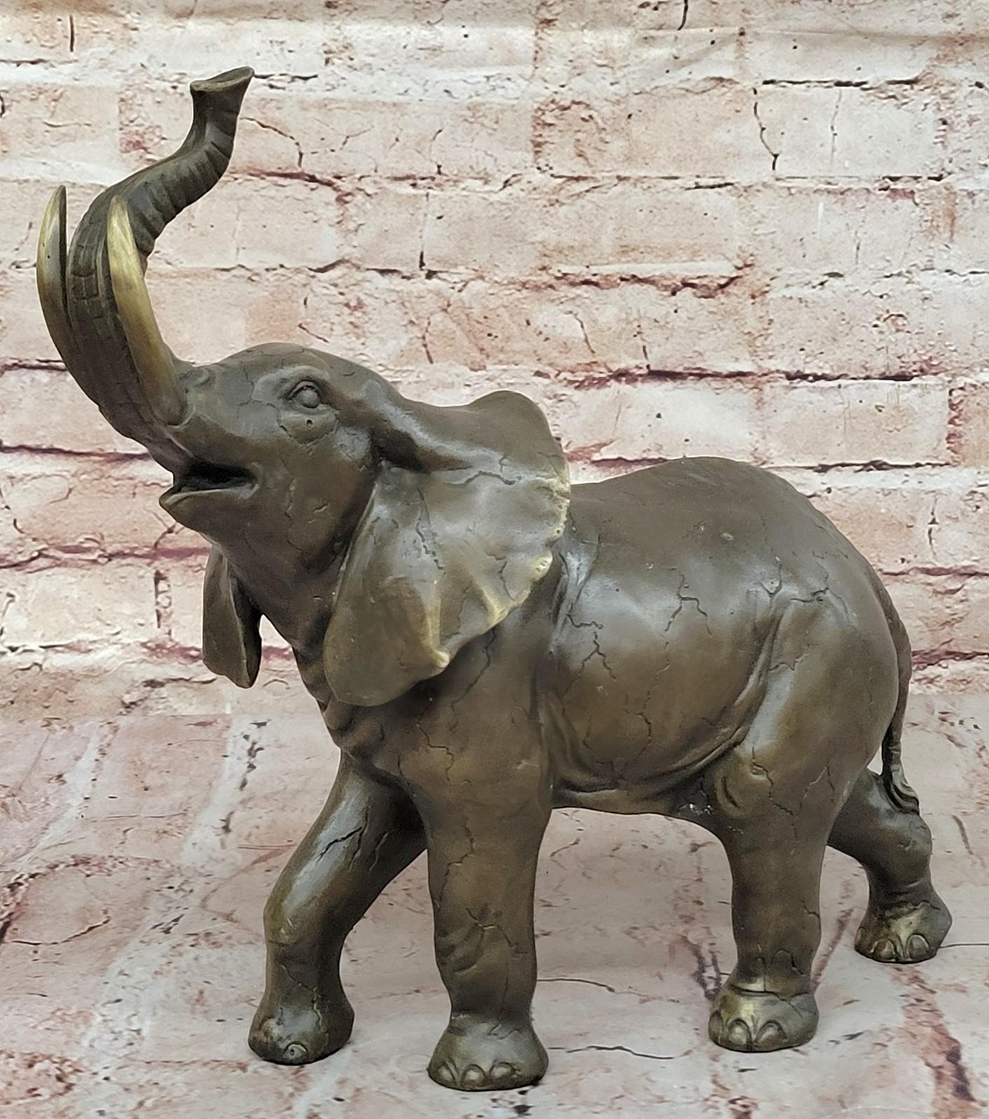 Elephant Hot Cast Bronze Metal Figurine Figure Lost Wax Sculpture Decor Art