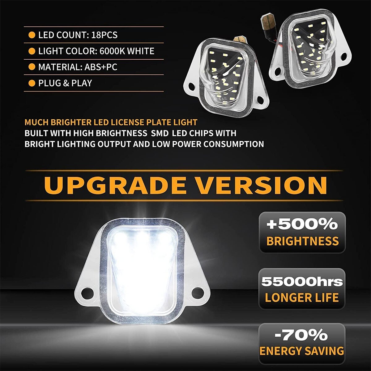 LED License Plate Tag Lights Kit For 2007-2014 Suburban Tahoe Yukon Escalade ESV