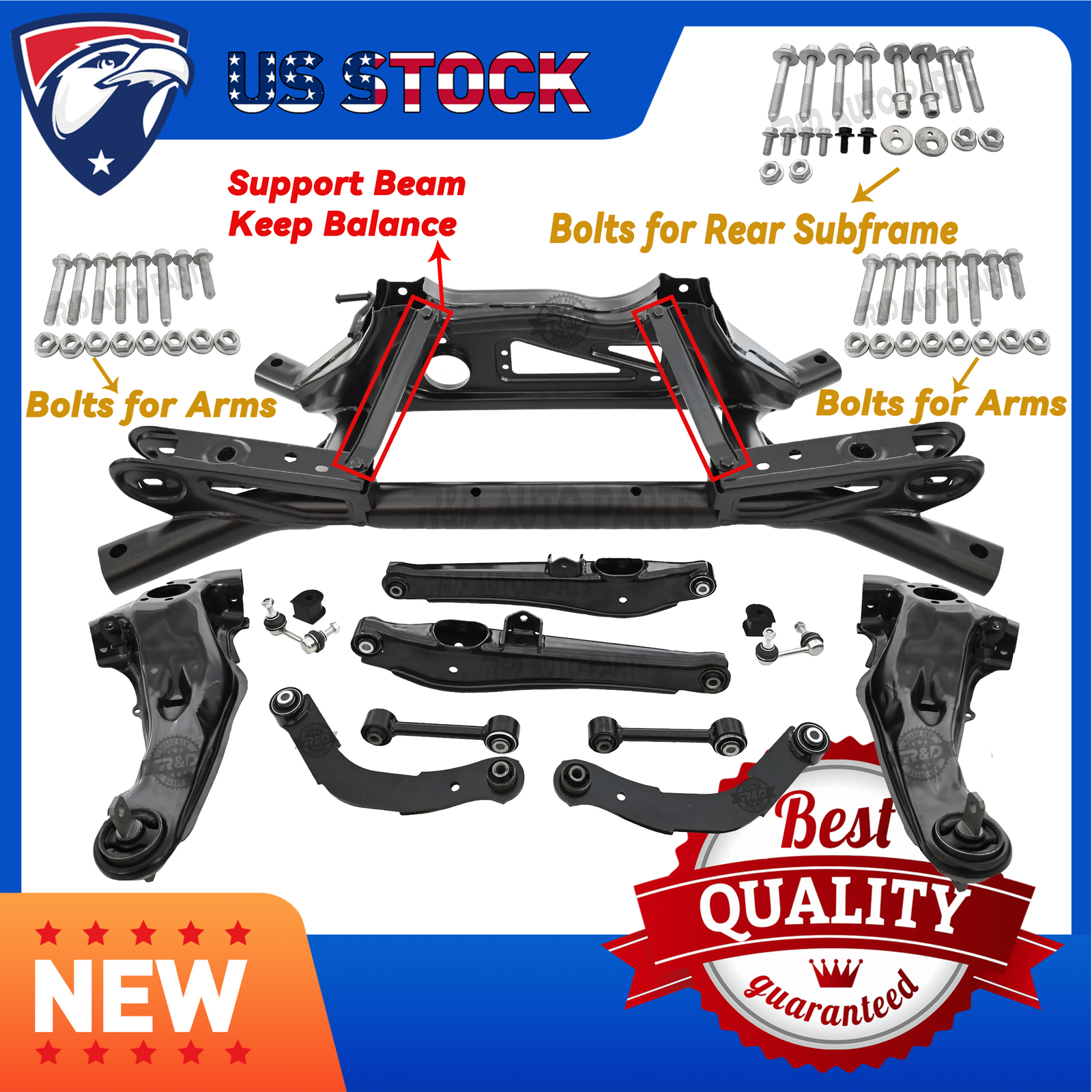 Rear Crossmember for Dodge Caliber Compass Patriot 2WD W/Bolts Arms 5105251AB