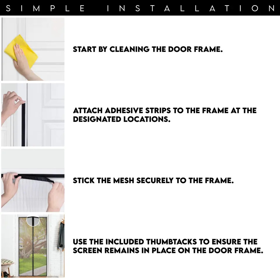 Mosquito Door Net Mesh Screen Bug Pet Patio Hands Free Magnetic Magic Closer USA