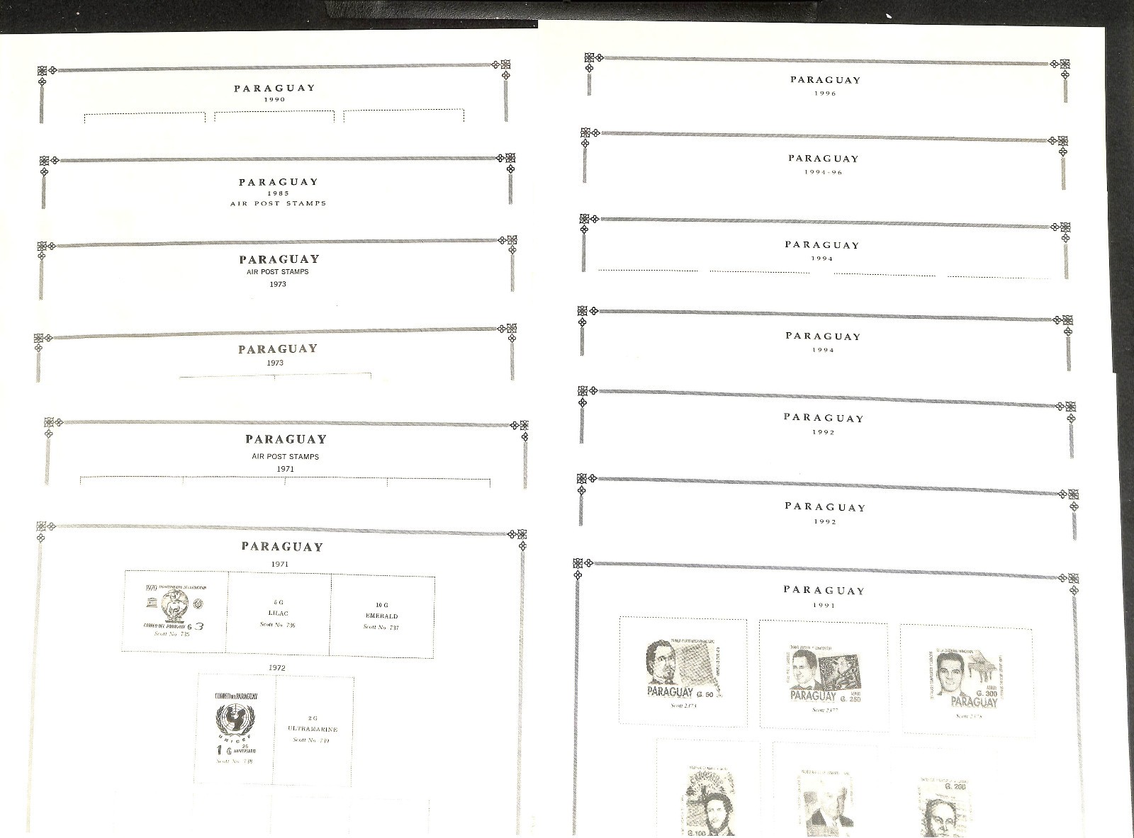 Paraguay Stamp Collection on 40 Scott International Pages, 1879..1996 (BA)