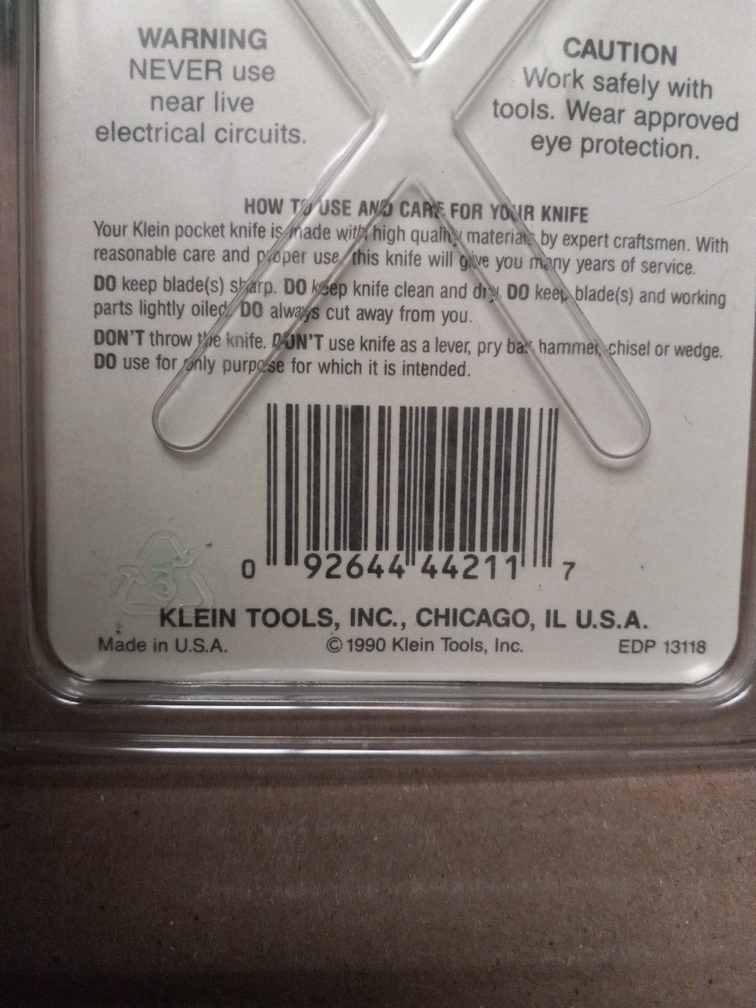 Klein 1550-11 2-1/4" Steel Pocket Knife Coping Blade New 1990