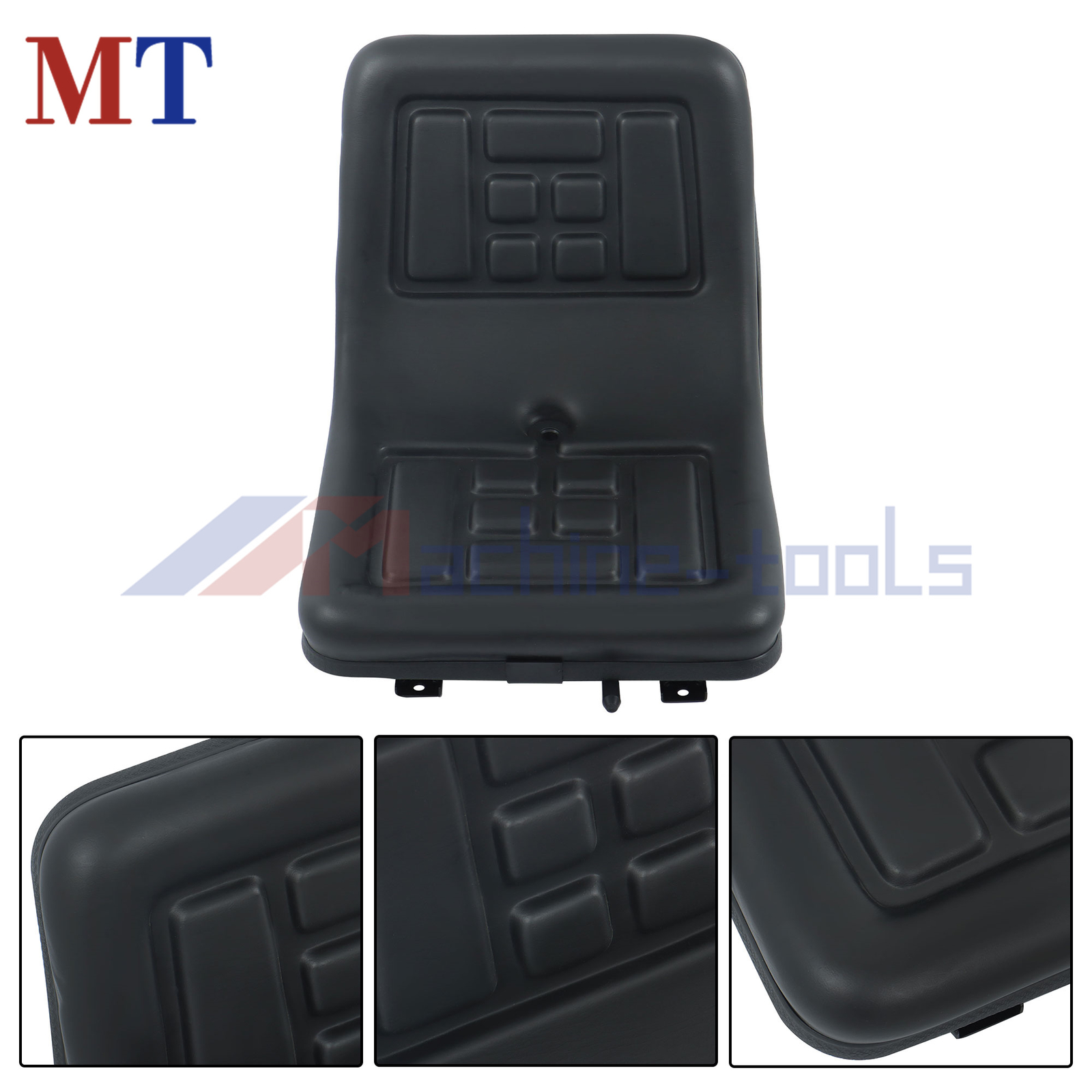 New Universal Lawn Tractor Seat Adjustable High Back Compact Mower Seat Black