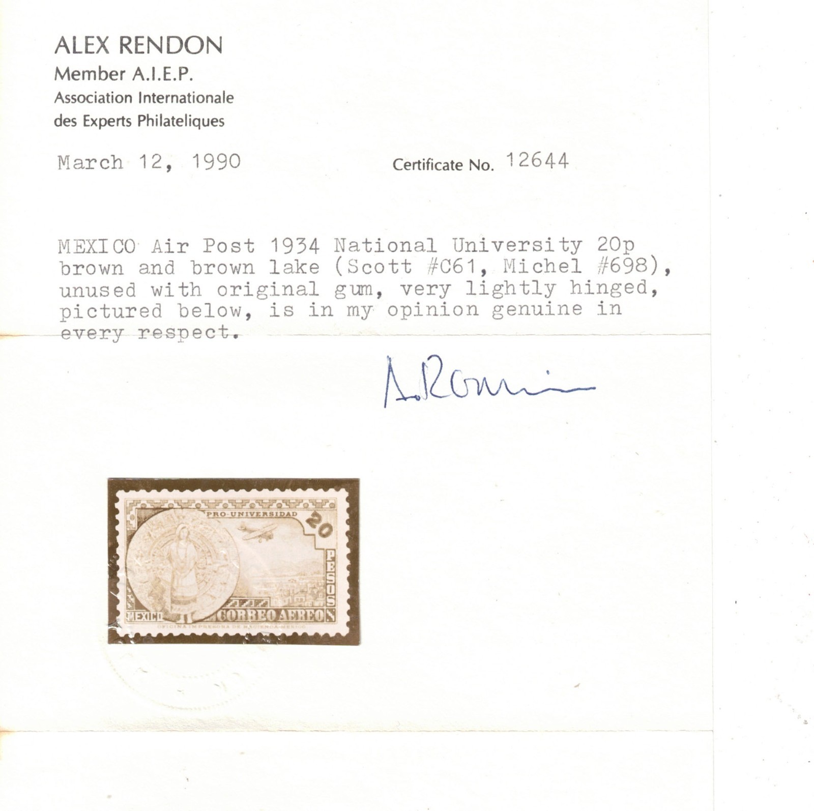 Mexico #698 - #706 #C54 - #C61 #RA13b Very Fine Mint Lightly Hinged Set