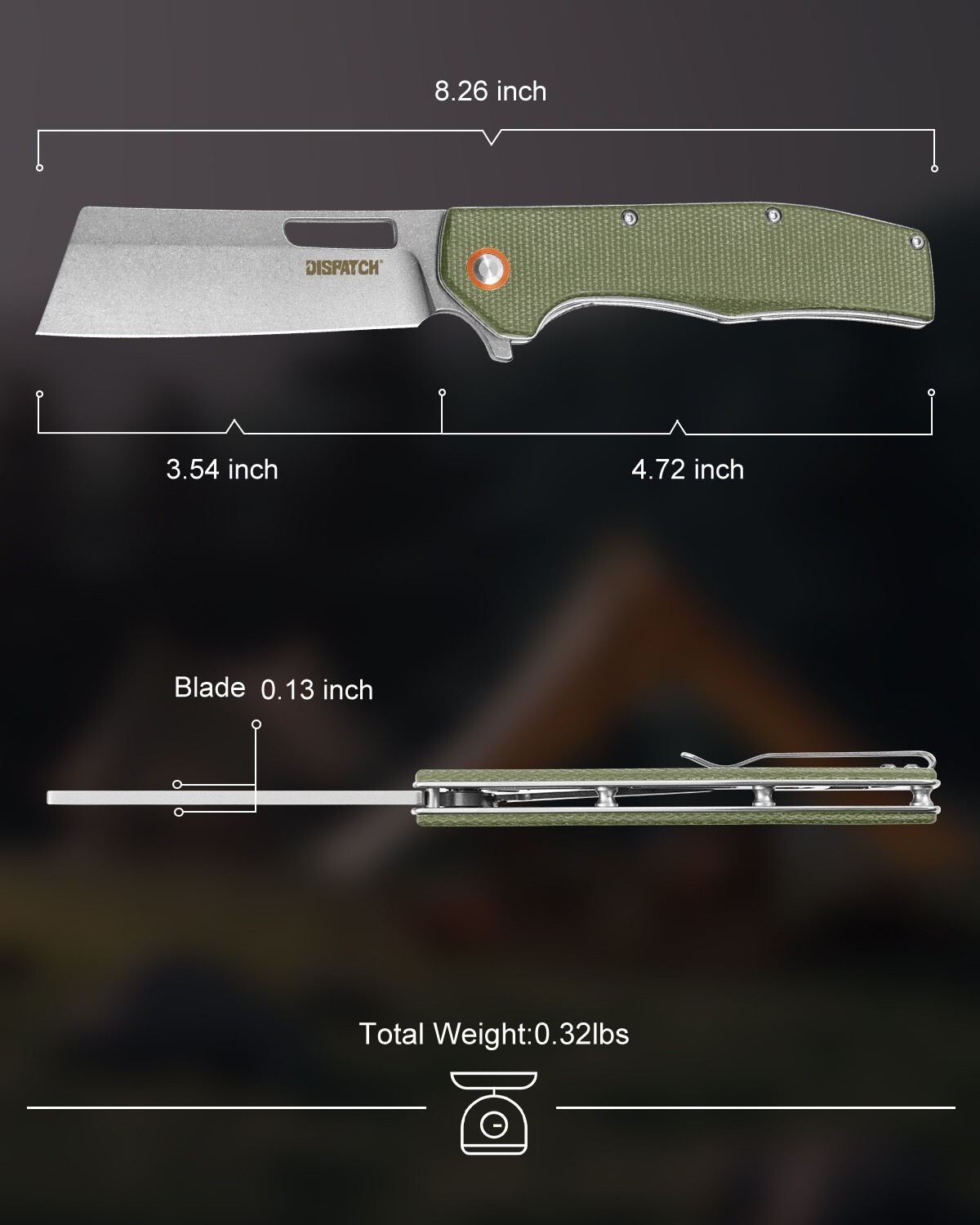 Pocket Knife with Clip,EDC Tactical Folding Knife ,Micarta Handle,Filpper Open