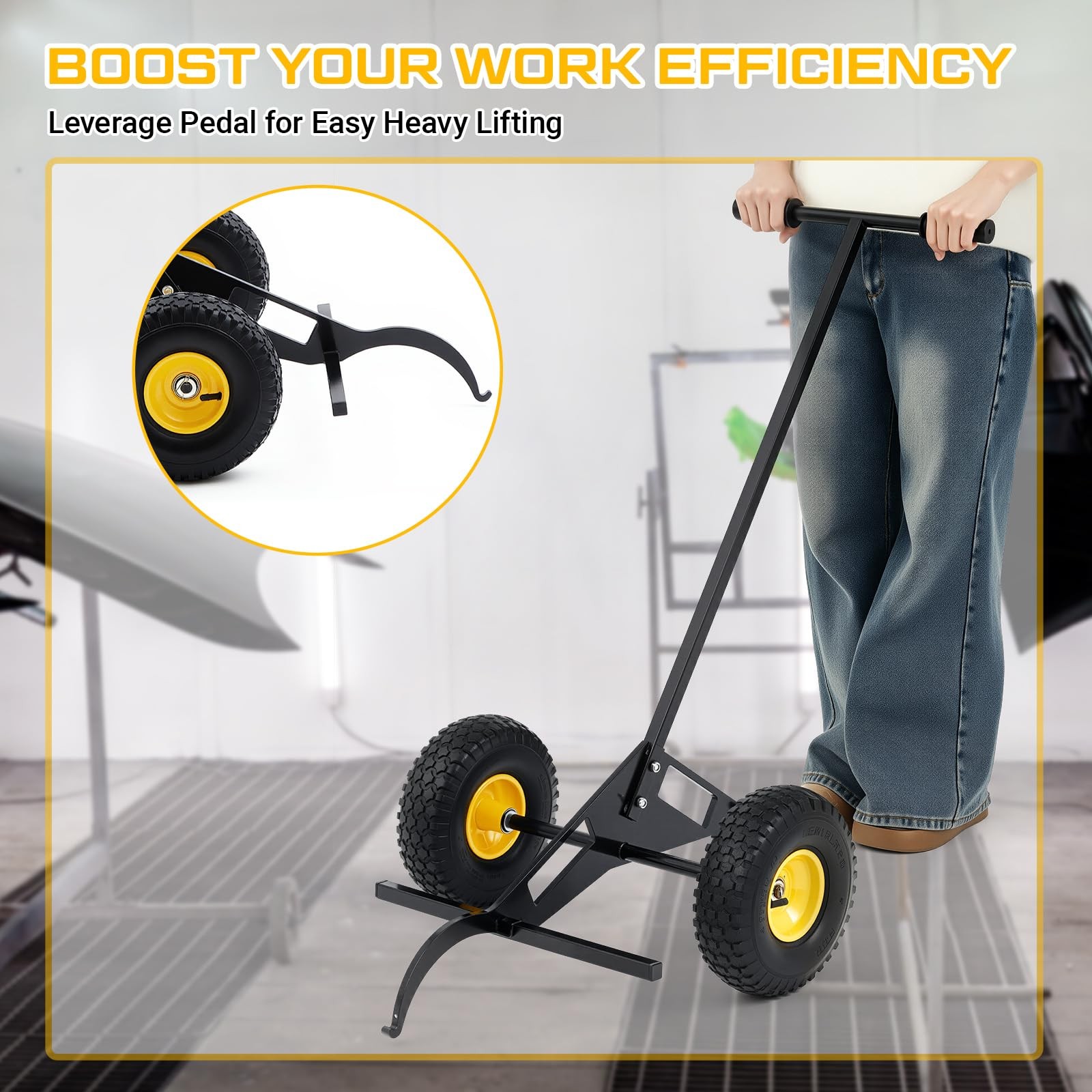 ** NEW Grate Lifter | Heavy Duty | 10" Wheels | Steel | For Spray / Paint Booths