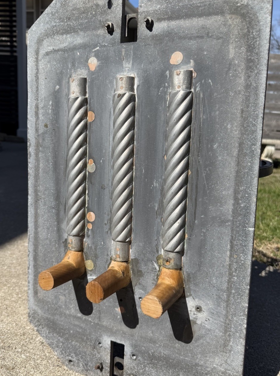 VTG Industrial Aluminum Foundry Mold Rope Pattern Sculpture Abstract Wall Art