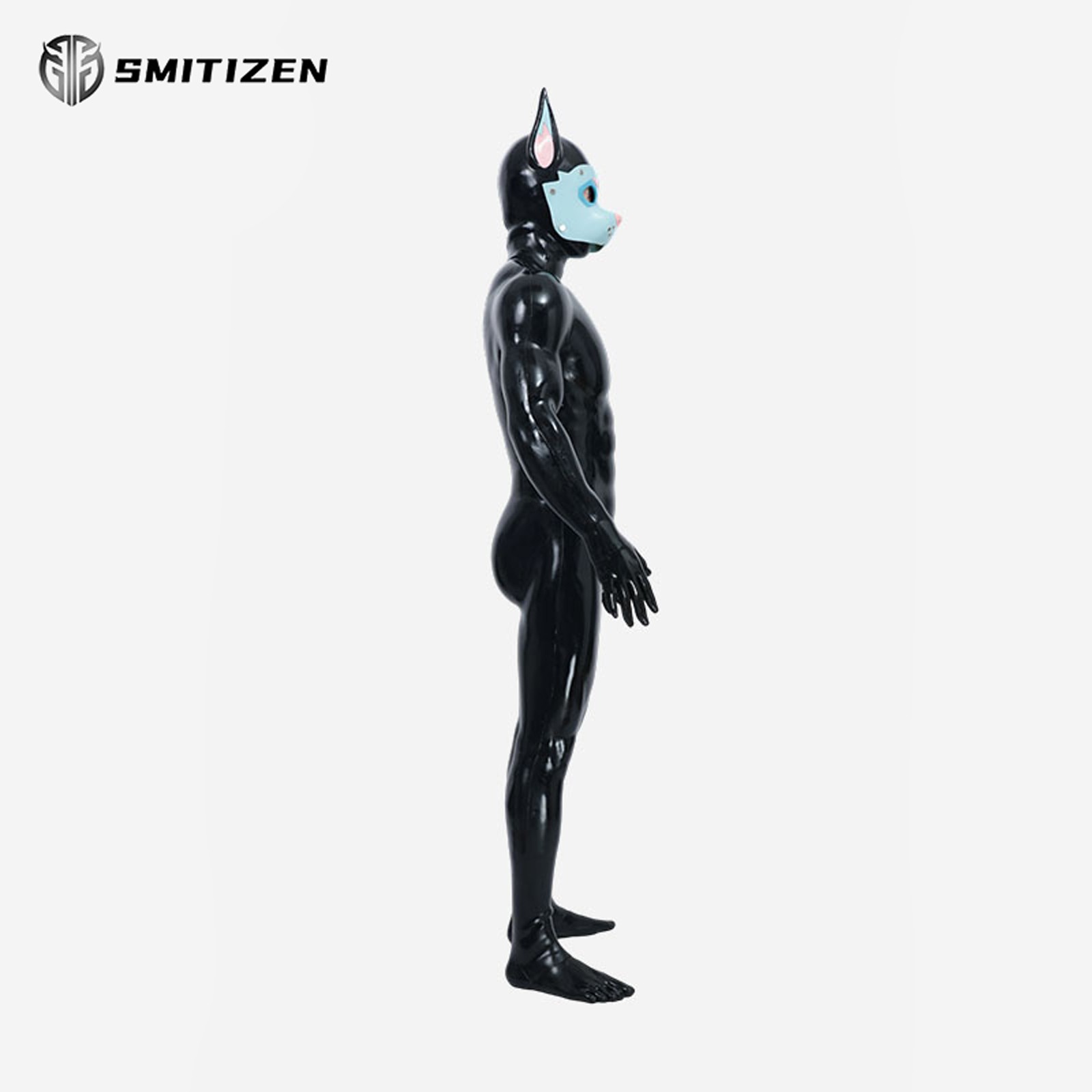 Smitizen Black Glossy Silicone Full Muscle Suit with Anal Hole for Halloween Cos