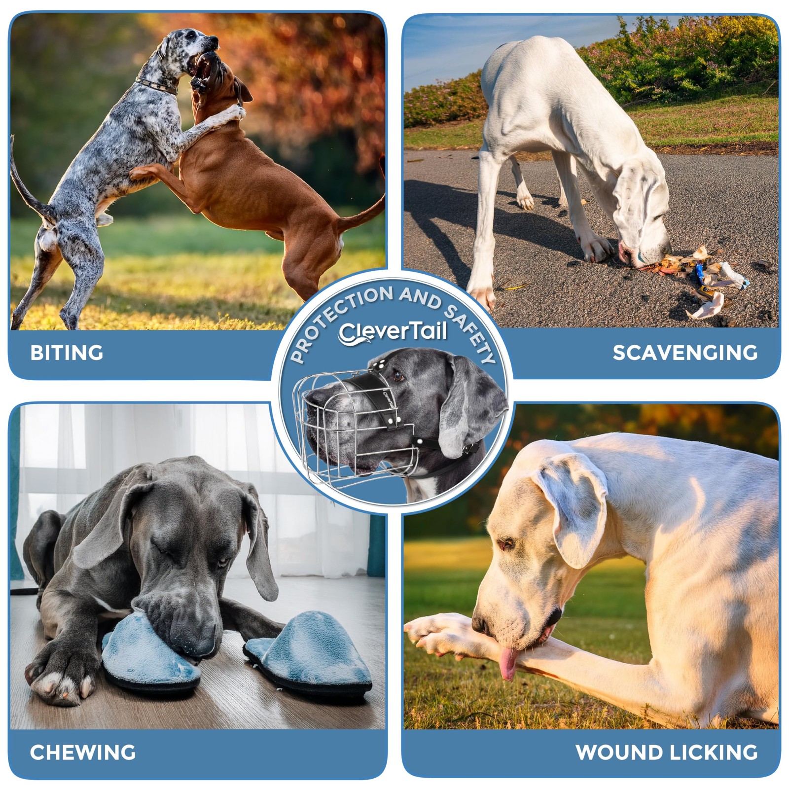 Extra Large Dog Muzzle Metal Basket Cage Anti Bark Bite Great Dane Mastiff