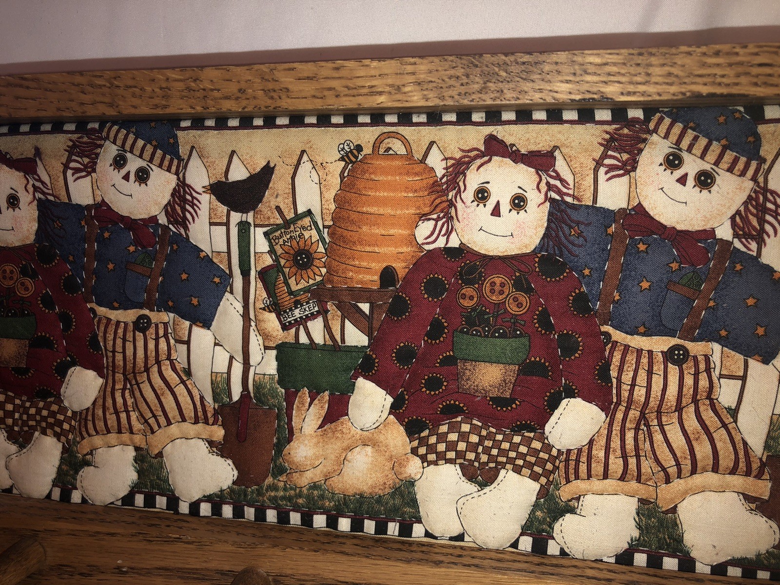 Vintage Wood Wooden Hanging Hooks Raggedy Ann & Andy ￼ Wall Coat rack￼ Fun