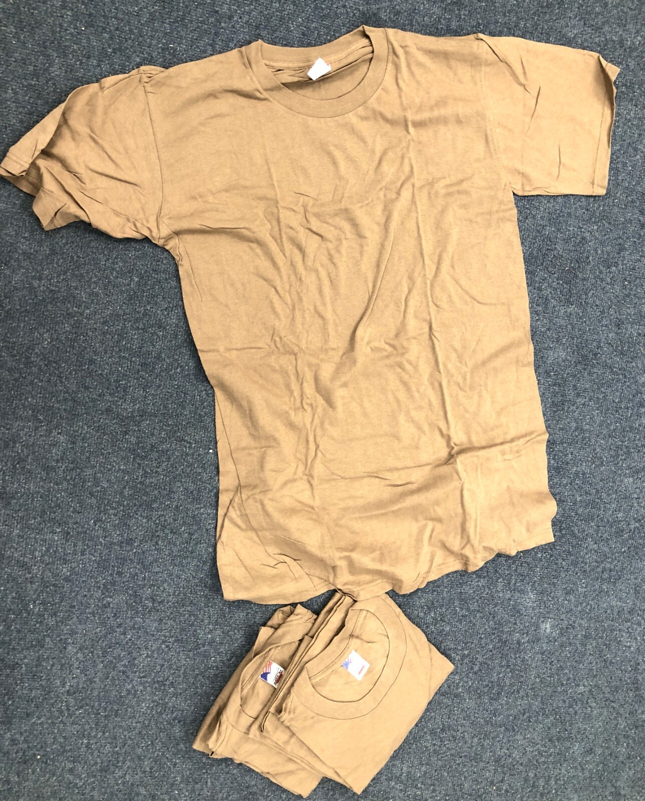 3 USGI Vintage Brown Shirts Sz L 8420-01-112-1476 Undershirt OIF / OEF DCU