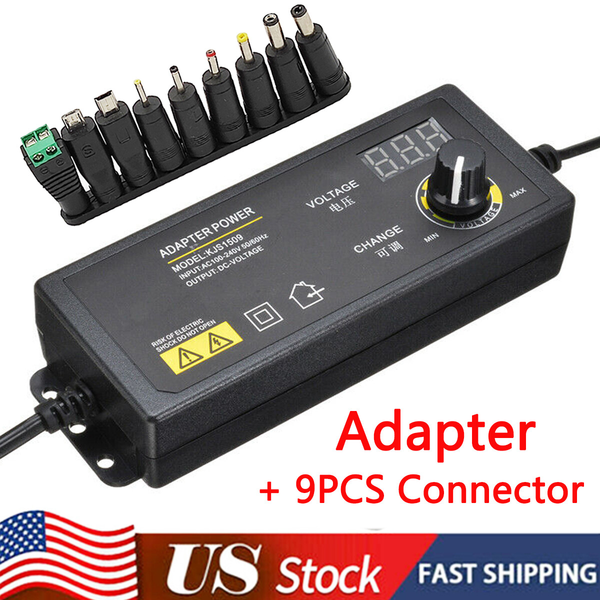 3V-24V 2.5A 60W Adjustable DC Power Supply Adapter Control Volt LED Display New