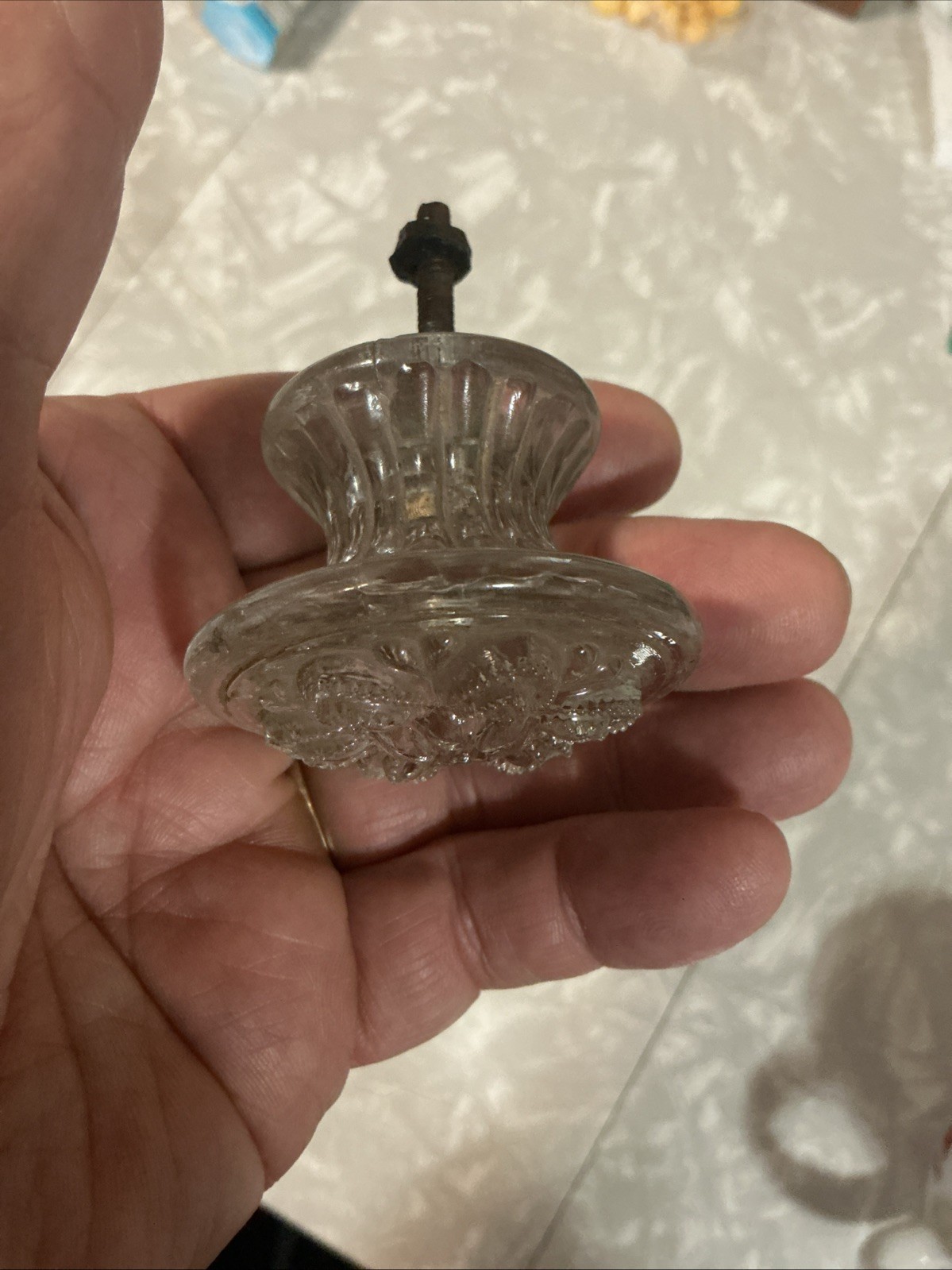 AMAZING RARE EMPIRE PRESSED GLASS PULL BEAUTIFUL OLD ANTIQUE PRICED EACH. LOOK!