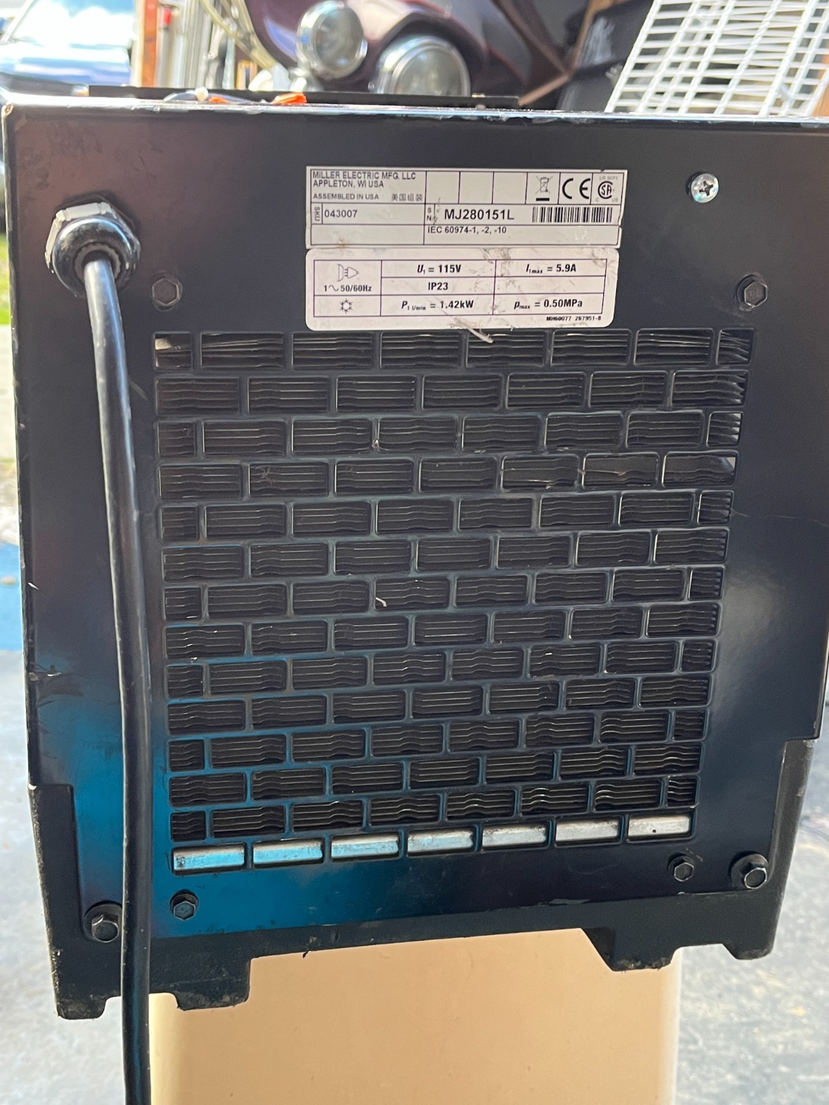 Miller Coolmate 3 Water Coolant System, SOLD AS IS ONLY.