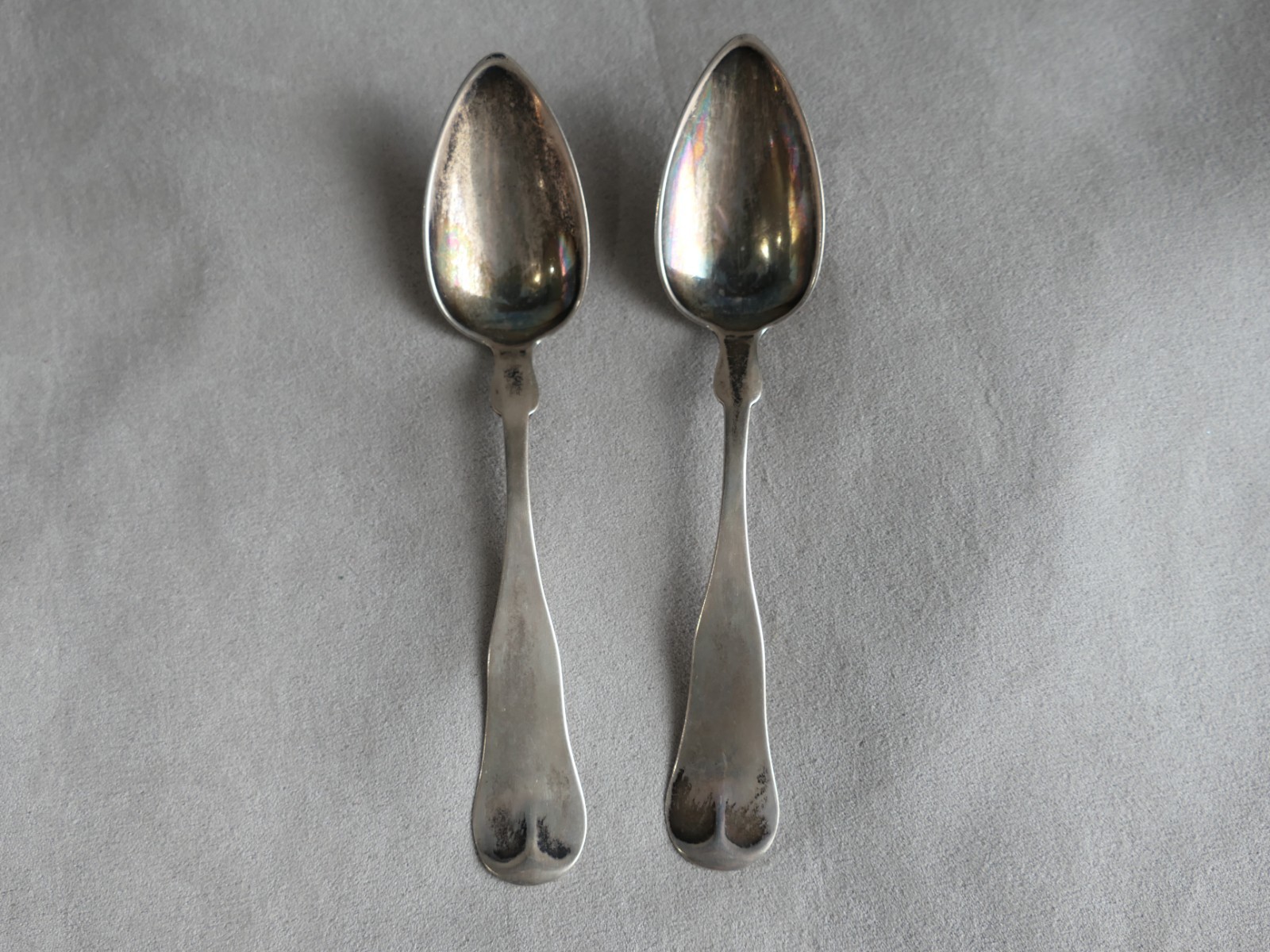 Lot 2 American Coin Silver Spoon CAW CROSBY Boston Mass 6”: Total 40.9 Grams