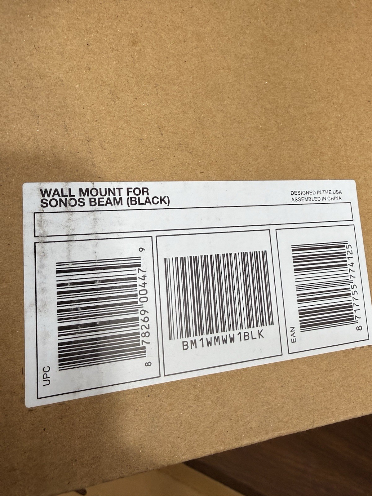 Sonos BM1WMWW1BLK Beam Wall Mount - Black ( PRICE FOR EACH )