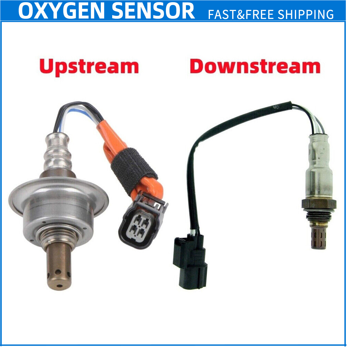 2pcs For 2006-2015 Honda Civic 1.8L L4 CNG Upstream+Downstream Oxygen O2 Sensor