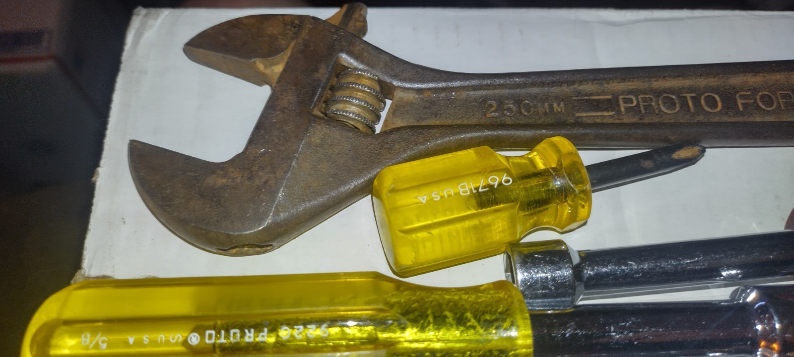 PROTO Professional 710S, 10in. Adjustable Wrench - USA - & 9 random Proto tools