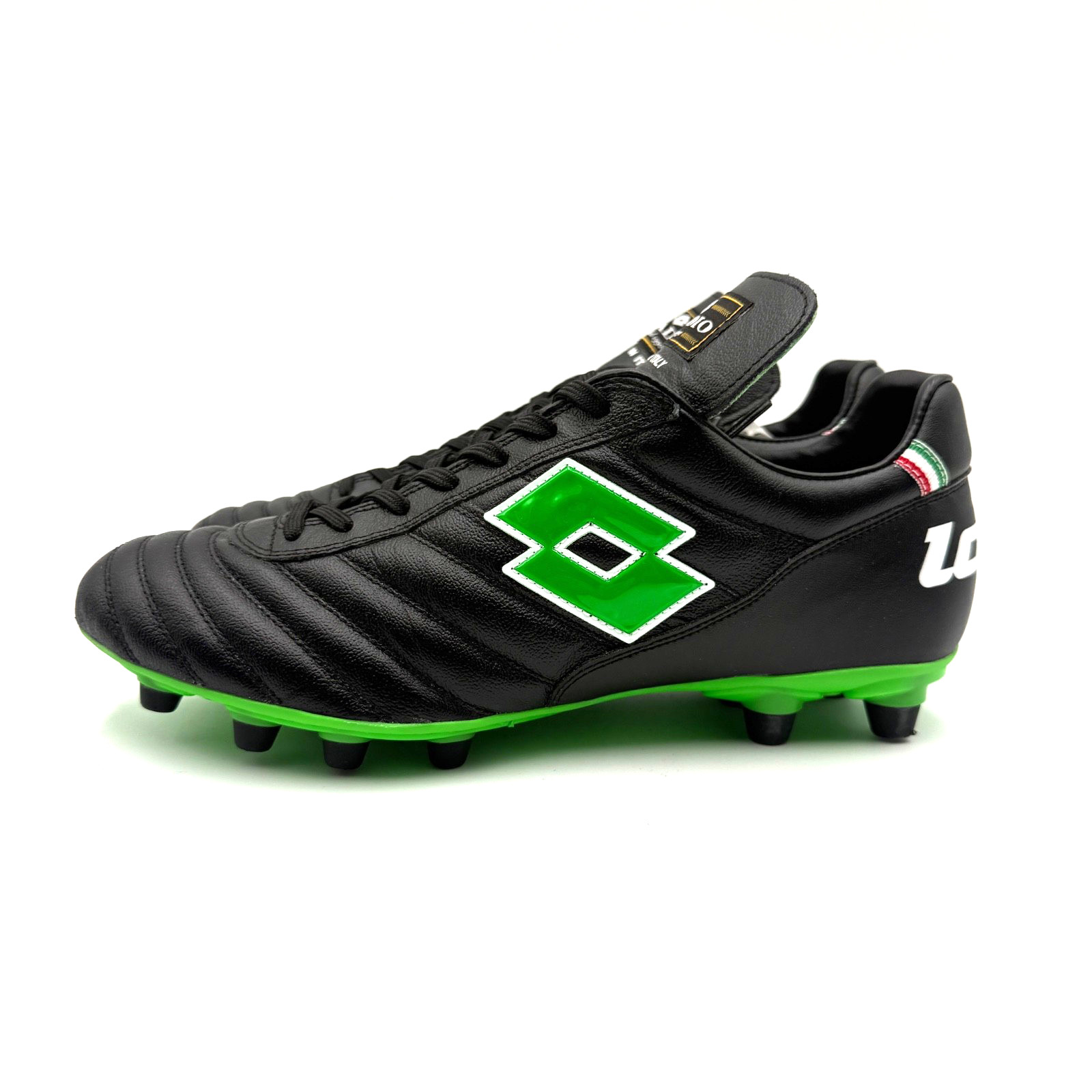 Lotto Stadio OG II FG Soccer Cleats Black Spring Green Men’s Size 8 NEW