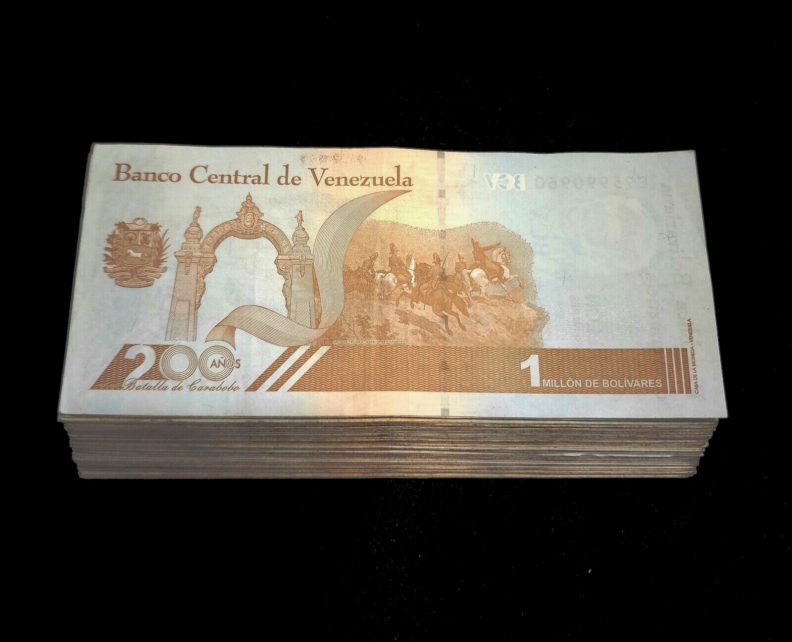 1000 x Venezuela 1 Million (1,000,000) Bolivares- CIRCULATED currency banknotes