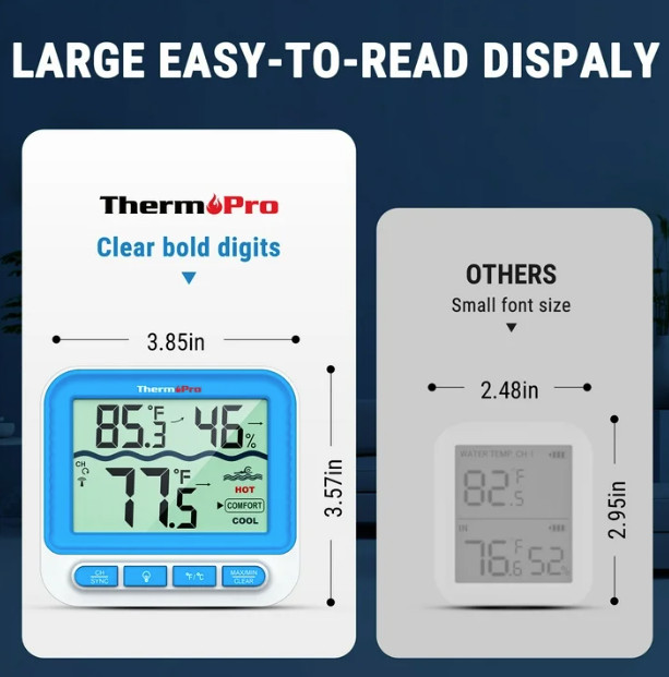 ThermoPro Digital Pool Thermometer, Floating Water Thermometer for Hot Tubs Bath